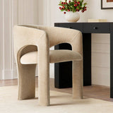 Khloe Modern Chenille Dining Chair with Arms (1-Piece)