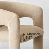 Khloe Modern Chenille Dining Chair with Arms (Set of 2)