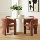 Khloe Modern Chenille Dining Chair with Arms (Set of 2)