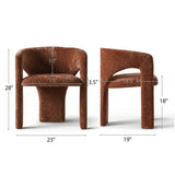 Khloe Modern Chenille Dining Chair with Arms (Set of 2)