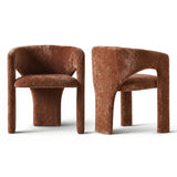 Khloe Modern Chenille Dining Chair with Arms (Set of 2)