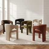 Khloe Modern Chenille Dining Chair with Arms (Set of 2)