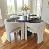Khloe Modern Chenille Dining Chair with Arms (Set of 4)