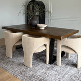Khloe Modern Chenille Dining Chair with Arms (1-Piece)