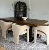 Khloe Modern Chenille Dining Chair with Arms (Set of 4)