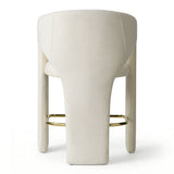Khloe 24.5" Modern Gold Chenille Counter Stool with Arms (Set of 2)