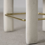 Khloe 24.5" Modern Gold Chenille Counter Stool with Arms (Set of 4)