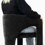 Khloe 24.5" Modern Gold Chenille Counter Stool with Arms (Set of 4)