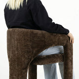 Khloe 24.5" Modern Gold Chenille Counter Stool with Arms (Set of 4)