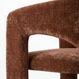 Khloe 24.5" Modern Gold Chenille Counter Stool with Arms (Set of 2)