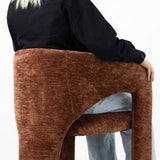 Khloe 24.5" Modern Gold Chenille Counter Stool with Arms (Set of 4)