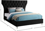 Kira Elegant Acrylic Bed with Deep Button Tufting for a Luxurious and Modern Bedroom Upgrade
