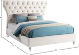Kira Elegant Acrylic Bed with Deep Button Tufting for a Luxurious and Modern Bedroom Upgrade