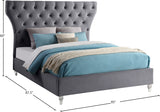 Kira Elegant Acrylic Bed with Deep Button Tufting for a Luxurious and Modern Bedroom Upgrade