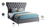 Kira Elegant Acrylic Bed with Deep Button Tufting for a Luxurious and Modern Bedroom Upgrade