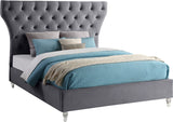 Kira Elegant Acrylic Bed with Deep Button Tufting for a Luxurious and Modern Bedroom Upgrade