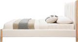 Kona Bed - Elegant Mid-Century Modern Upholstered Design with Tufted Headboard and Natural Legs