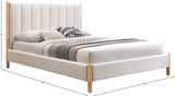 Kona Bed - Elegant Mid-Century Modern Upholstered Design with Tufted Headboard and Natural Legs