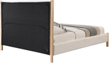 Kona Bed - Elegant Mid-Century Modern Upholstered Design with Tufted Headboard and Natural Legs