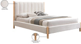 Kona Bed - Elegant Mid-Century Modern Upholstered Design with Tufted Headboard and Natural Legs