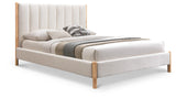 Kona Bed - Elegant Mid-Century Modern Upholstered Design with Tufted Headboard and Natural Legs