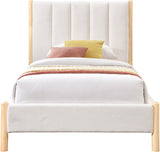 Kona Bed - Elegant Mid-Century Modern Upholstered Design with Tufted Headboard and Natural Legs
