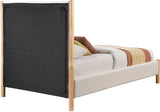 Kona Bed - Elegant Mid-Century Modern Upholstered Design with Tufted Headboard and Natural Legs