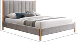 Kona Bed - Elegant Mid-Century Modern Upholstered Design with Tufted Headboard and Natural Legs
