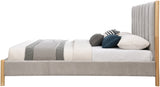 Kona Bed - Elegant Mid-Century Modern Upholstered Design with Tufted Headboard and Natural Legs