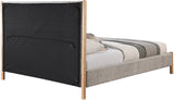 Kona Bed - Elegant Mid-Century Modern Upholstered Design with Tufted Headboard and Natural Legs