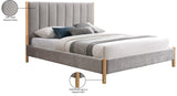 Kona Bed - Elegant Mid-Century Modern Upholstered Design with Tufted Headboard and Natural Legs