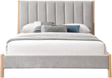 Kona Bed - Elegant Mid-Century Modern Upholstered Design with Tufted Headboard and Natural Legs