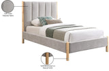Kona Bed - Elegant Mid-Century Modern Upholstered Design with Tufted Headboard and Natural Legs