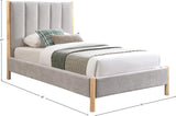 Kona Bed - Elegant Mid-Century Modern Upholstered Design with Tufted Headboard and Natural Legs