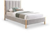 Kona Bed - Elegant Mid-Century Modern Upholstered Design with Tufted Headboard and Natural Legs
