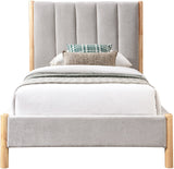 Kona Bed - Elegant Mid-Century Modern Upholstered Design with Tufted Headboard and Natural Legs