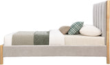 Kona Bed - Elegant Mid-Century Modern Upholstered Design with Tufted Headboard and Natural Legs