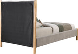 Kona Bed - Elegant Mid-Century Modern Upholstered Design with Tufted Headboard and Natural Legs