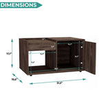Tuhome Lyon Coffee Table with Single Door Cabinet, Open Lower Shelf, Dual Superior Top Surfaces, Modern Multifunctional Living Room Design for Organized Storage and Everyday Convenience in Contemporary Home Spaces