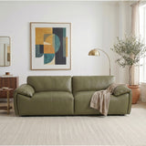 Laffey Olive Green Top Grain Leather Sofa
