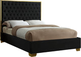 Lana Velvet Bed – Luxurious Deep Tufted Headboard with Gold Legs for Modern Bedroom Elegance