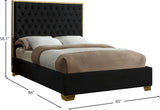 Lana Velvet Bed – Luxurious Deep Tufted Headboard with Gold Legs for Modern Bedroom Elegance