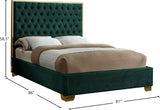 Lana Velvet Bed – Luxurious Deep Tufted Headboard with Gold Legs for Modern Bedroom Elegance