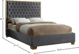 Lana Velvet Bed – Luxurious Deep Tufted Headboard with Gold Legs for Modern Bedroom Elegance