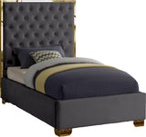 Lana Velvet Bed – Luxurious Deep Tufted Headboard with Gold Legs for Modern Bedroom Elegance