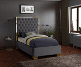 Lana Velvet Bed – Luxurious Deep Tufted Headboard with Gold Legs for Modern Bedroom Elegance