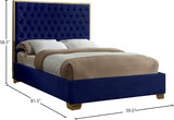 Lana Velvet Bed – Luxurious Deep Tufted Headboard with Gold Legs for Modern Bedroom Elegance