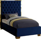 Lana Velvet Bed – Luxurious Deep Tufted Headboard with Gold Legs for Modern Bedroom Elegance
