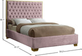 Lana Velvet Bed – Luxurious Deep Tufted Headboard with Gold Legs for Modern Bedroom Elegance