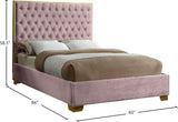 Lana Velvet Bed – Luxurious Deep Tufted Headboard with Gold Legs for Modern Bedroom Elegance